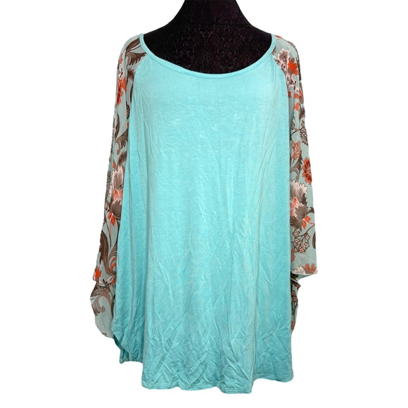 Emerald Plus Size Blue Blouse - Picture 1 of 11
